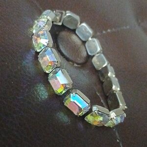 Weiss Vintage Aurora Borealis Iridescent Rhinestone Bracelet Sparkly Blingy